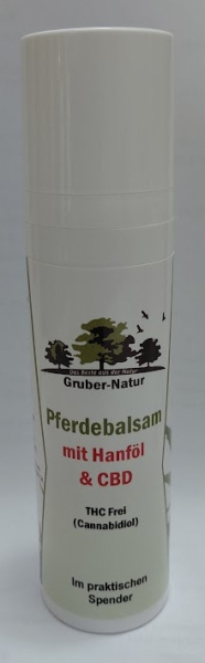 Gruber-Natur Pferdebalsam mit Hanföl und CBD 75 ml  Spender